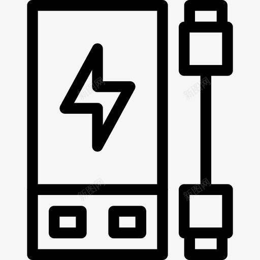 电源线usb电池充电器svg_新图网 https://ixintu.com 电源线 电池 充电器 便携式 充电