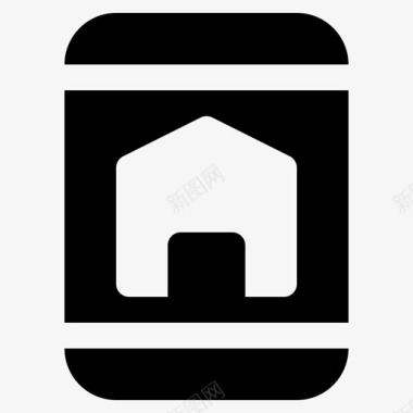 智能手机上的房子房地产住宅图标
