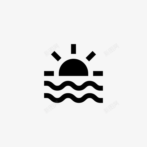日落海滩能源svg_新图网 https://ixintu.com 能源 电力 日落 海滩 太阳能 像素 完美 线条 轮廓