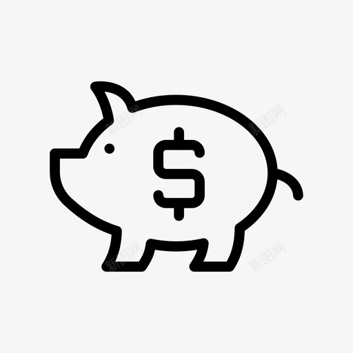 小猪银行美元钱svg_新图网 https://ixintu.com 小猪 银行 美元 元钱 储蓄 商业 计划 划行 字形