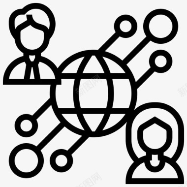 业务网络连接全球图标