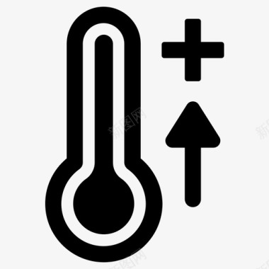温暖炎热的温度温度计图标