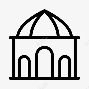 圆顶建筑清真寺图标