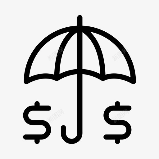 保险美元货币svg_新图网 https://ixintu.com 保险 美元 货币 保护 安全 业务管理 字形