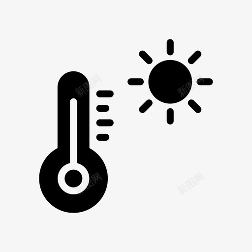 温度气候太阳svg_新图网 https://ixintu.com 温度 气候 太阳 温度计 天气 世界 灾难 符号