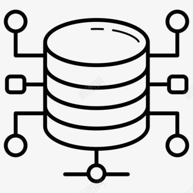 数据库体系结构数据网络数据组织图标