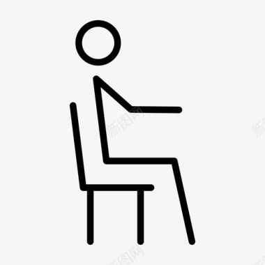 坐着椅子工作图标