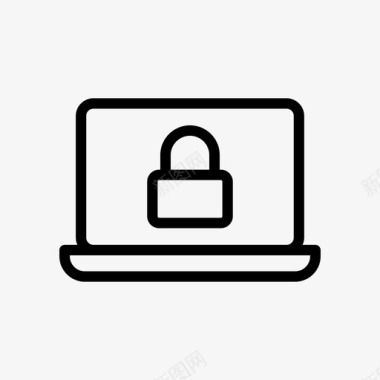 笔记本电脑锁私人保护图标