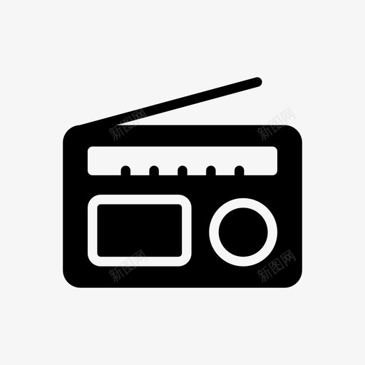 收音机娱乐调频svg_新图网 https://ixintu.com 娱乐 收音机 调频 音乐 磁带 线路 图示