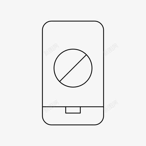 阻止禁止移动svg_新图网 https://ixintu.com 禁止 阻止 移动 智能 手机 警告 基本 图标 细线