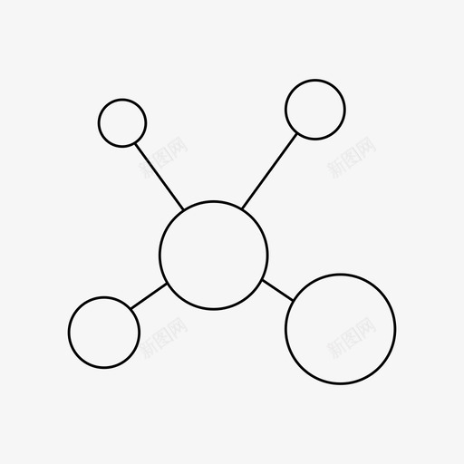 原子化学链接svg_新图网 https://ixintu.com 原子 化学 链接 科学 结构 基本 图标 细线