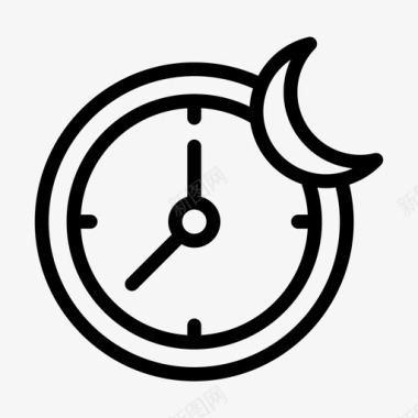 夜间时间时钟手表图标