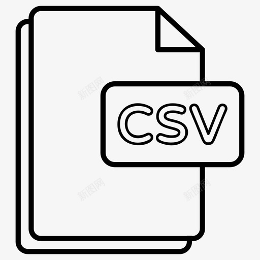 csv文档文件svg_新图网 https://ixintu.com 文件 文档 扩展名 格式 软件 彩色 轮廓 图示 符图 标的 集合