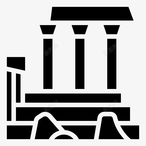 神庙阿波罗建筑svg_新图网 https://ixintu.com 希腊 神庙 阿波罗 建筑 废墟 古希 铭文