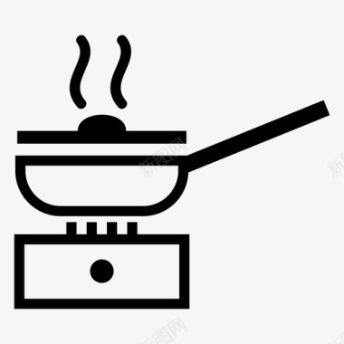 烹调油炸烹调平底锅图标