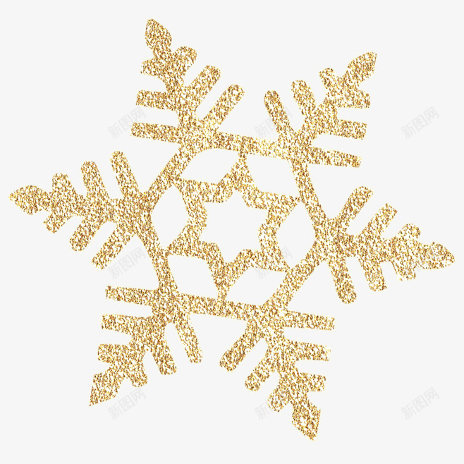 金色雪花1png免抠素材_新图网 https://ixintu.com 金色 雪花
