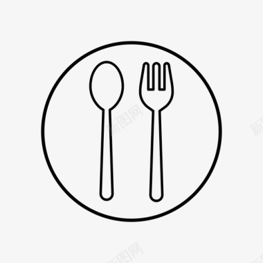 采购产品匙和叉子匙和叉子食物图标