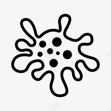 细菌微生物细菌轮廓和字形图标