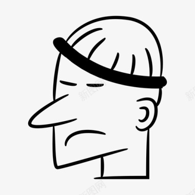 人脸漫画帽子图标