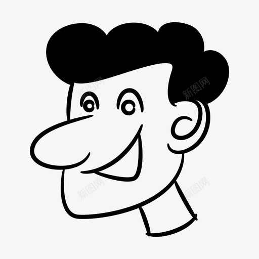 面部头像卡通svg_新图网 https://ixintu.com 面部 头像 卡通漫画 微笑 漫画