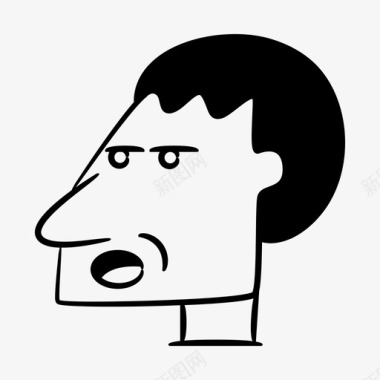 脸漫画头图标