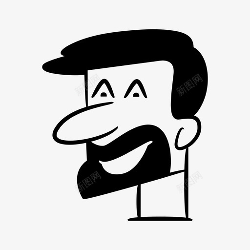 面部头像胡须svg_新图网 https://ixintu.com 面部 头像 胡须 头部 人类 漫画