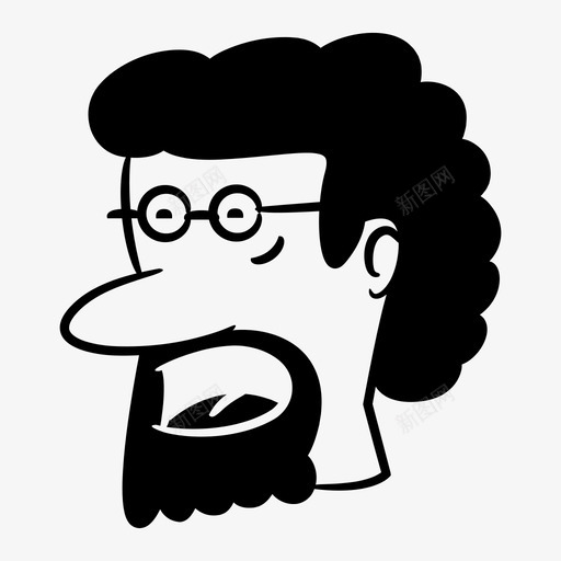 胡须男头像漫画svg_新图网 https://ixintu.com 胡须 头像 漫画 书呆子