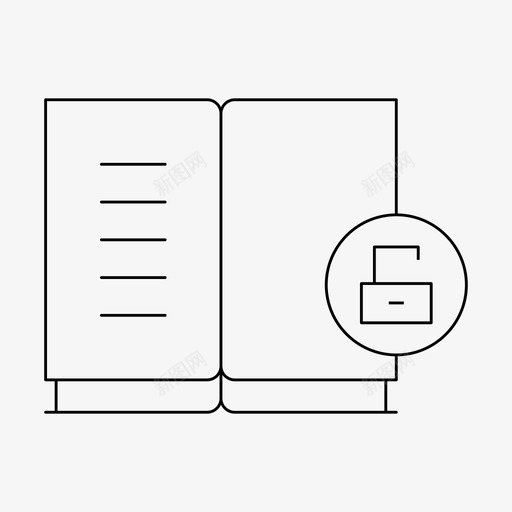 图书图书馆阅读svg_新图网 https://ixintu.com 图书 图书馆 阅读 学习 解锁 细线
