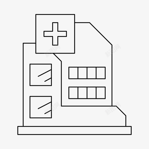 医院急救诊所svg_新图网 https://ixintu.com 医院 急救 诊所 医务室 医疗 细线