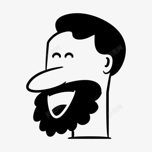 胡须男漫画脸svg_新图网 https://ixintu.com 胡须 漫画 脸头 人类 头像