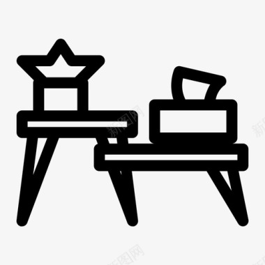 双人餐桌家具财产图标