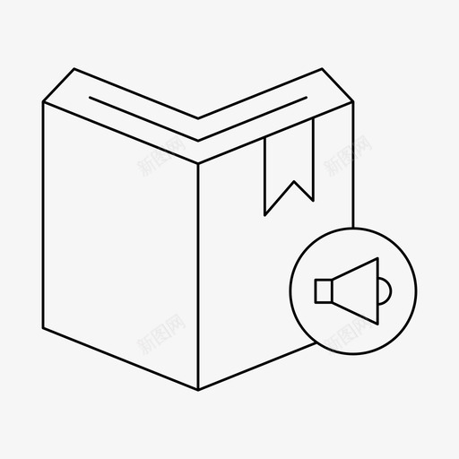 书音频图书馆svg_新图网 https://ixintu.com 音频 图书馆 文学 阅读 读书 细线 线条