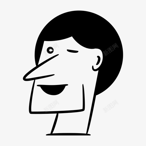 面部漫画头部svg_新图网 https://ixintu.com 面部 漫画 头部 人类 眨眼 头像
