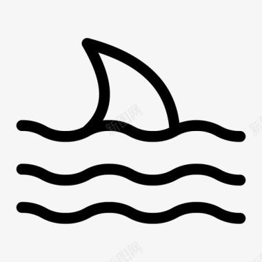 鲨鱼动物海滩图标