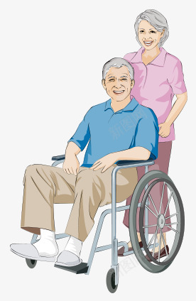 轮椅老人a用png免抠素材_新图网 https://ixintu.com 人用 坐轮椅的老人 老人 轮椅