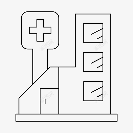 医院急救诊所svg_新图网 https://ixintu.com 医院 急救 诊所 医务室 医疗 细线