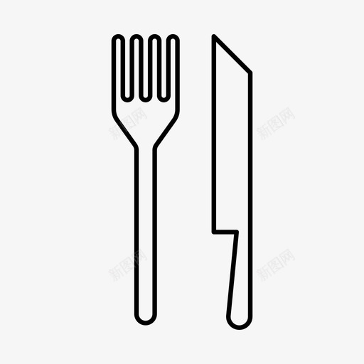 刀叉餐具厨房svg_新图网 https://ixintu.com 刀叉 餐具 厨房 餐厅 轮廓 雕文