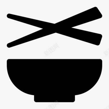 采购产品碗和筷子碗和筷子厨房图标