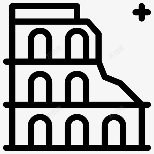 斗兽场国家地标svg_新图网 https://ixintu.com 斗兽场 国家 地标 纪念碑 罗马