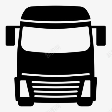 半卡车车头物流长途运输图标