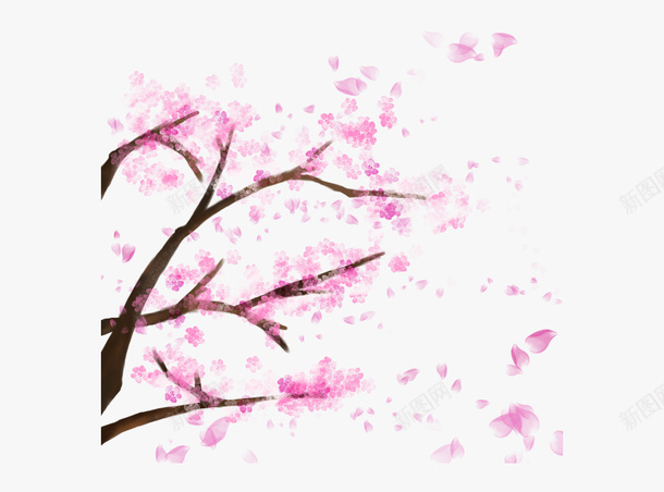 桃树怎么画水粉画图片
