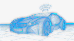 汽车png图片蓝色科技线条超跑汽车高清图片