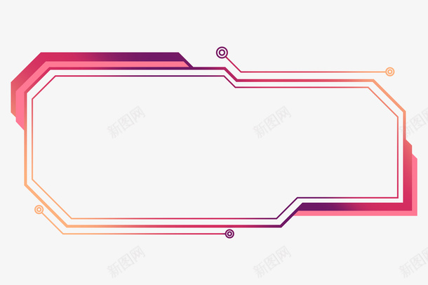 红色科技边框素材png免抠素材_新图网 https://ixintu.com 框框 矩形 科技 边框