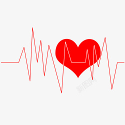 心跳曲线爱心的心电图型高清图片