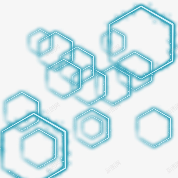 六边形创意几何背景素材png_新图网 https://ixintu.com 几何 方形 方块 透明 蓝色 矢量 花纹 底纹 背景 图案 设计