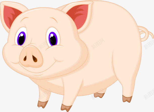 卡通动物一只猪png免抠素材_新图网 https://ixintu.com 动物 卡通 吃得很饱的卡通猪 四只脚 大肥猪 小猪 猪 色猪