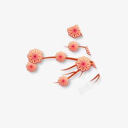 手绘粉色花朵图素材