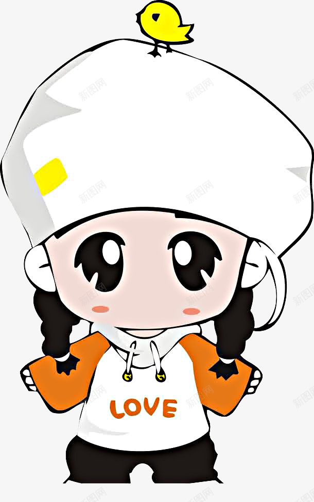 戴帽子的小女孩厨娘png免抠素材_新图网 https://ixintu.com 女孩 厨师 小女孩 白帽子
