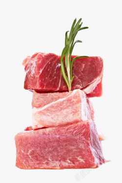 块肉鲜肉堆叠食物高清图片
