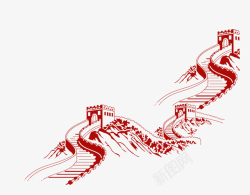 中国传统万里长城山水画高清图片